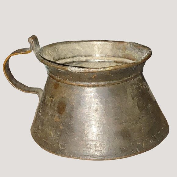 Pot Cauldron Patina Antique Rustic Copper Pitcher Pure Pour Solid Rivet Handle - Picture 4 of 8